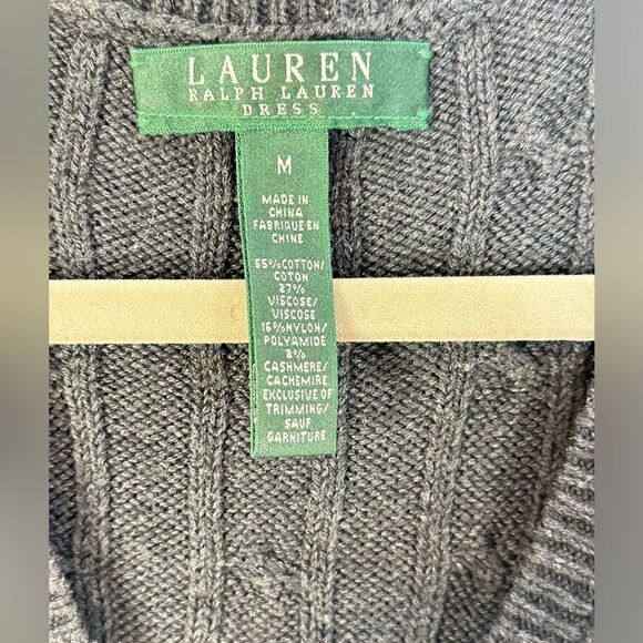 Ralph Lauren Brown Cable Knit Sweater Dress| Size M - Picture 7 of 7